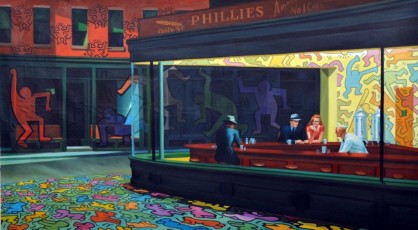 Hopper meets Haring 13, 2014,110x200cm, Gully, Opera Gallery Paris