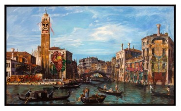 Canaletto meets the art of graffiti 2, 130x220cm, 2014, Gully, Opera Gallery Paris