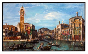 Canaletto meets the art of graffiti 2, 130x220cm, 2014, Gully, Opera Gallery Paris