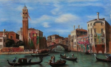 Canaletto meets the art of graffiti 2, 60x100cm, 2014, Gully, Opera Gallery Paris