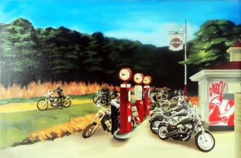 Hommage SE 2 Bikers, 2013, 92x141cm, Gully, Opera Gallery Paris