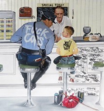 Rockwell meet urban Art 3, 2013, 100x100cm, Gully, Opera Gallery Paris