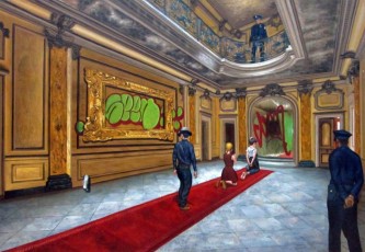 118-Children meet teh Godfather of Graffiti 1 136x200cm 2016