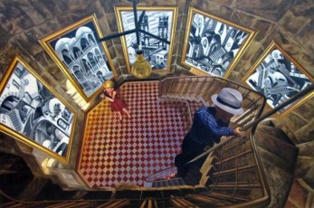 132 - Gully and Caroline meet Escher 1 - 132x200cm 2016