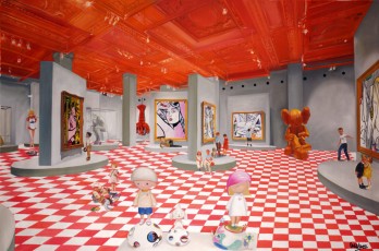 100-5-Jean-Michel, Salvador, Pablo, Keith and the children meet Murakami, Lichtenstein, Koons, Rodin and Kaws 5-100x150cm-2022