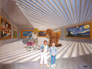 113-3-The Children meet Picasso, Baya, Mathieu, Van Gogh, Koons et Botero 3, 112x150cm-2022