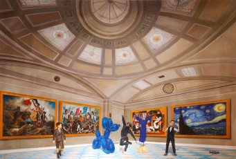 144-2-Vincent, Gully and Yves meet Delacroix, Buffet, Koons, Klein, Picasso, Van Gogh 2- 135x200cm 2022