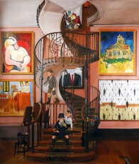 156-27 Vincent, Pablo and René meet Picasso, Van Gogh and Magritte 27 -175x150cm