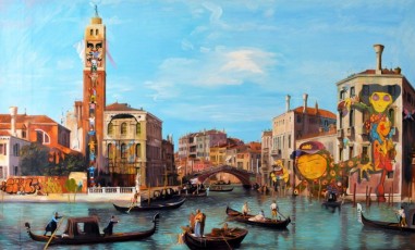 Canaletto meets the art of graffiti 3, 2013, 118x200cm