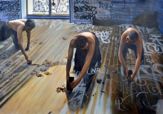 Caillebotte meet Urban Art 1, 71x104cm, 2014, Gully, Opera Gallery Paris