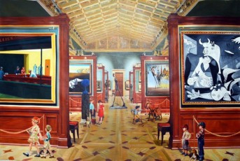 98-Rockwell-&-co-meet-Dali-Picasso-Giacometti-and-Hopper-1-200x300cm-2016