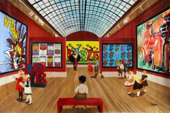 87-11-The children meet Lichtenstien, Indiana, Warhol, Keith Haring and Basquiat 11 -150x227cm - 2021