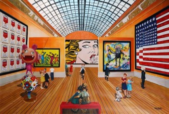 87-21-Children meet Warhol, Haring, Lichtenstein and Basquiat 21-150x227cm-2021
