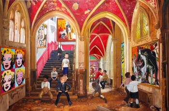 01-138-5-Jean-Michel-Keith-Andy-Takashi-Nikki-Victor-Roy-Salvador-Vincent-Fernando-and-Pablo-meet-Warhol-Lichtenstein-Basquiat-Vasarely-Haring-and-Picasso-5-99x150cm-22