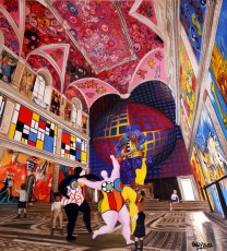 07-260-2-Pablo, Jean MIchel, Nikki and Takashi meet Basquiat, Mondrian, Botero, Vasarely, Warhol Haring and Murakami 1-89x81cm-2022.jpg