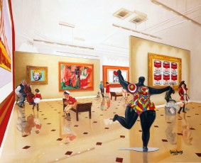 107-26-The children meet Mel Ramos, Warhol, Basquiat, Haring and Saint Phalle 26-100x124cm-2023