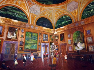 108-4-René, Nikki, Fernando, Salvador and Victor meet Monnet and Rodin 4-120x160cm-2023