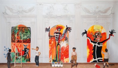 119-5-Yves, Keith, Jean-Michel and Pablo meet Basquait and Haring 5-73x125cm-2023