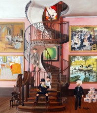 156-33-Vincent, Pablo, René and Andy meet Degas, Renoir, Van Gogh, Monet, Picasso, Magritte and Warhol 33-100x115cm-2023