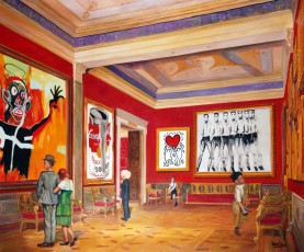 193-3-Andy, Nikki, Jean-Michel and their friends meet Basquiat, Warhol and Haring 3-124x150cm-2023