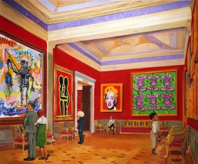 193-4-Andy, Nikki, Jean-Michel and their friends meet Basquiat, Haring and Warhol 4-124x150cm-2023