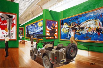 224-15-Andy, Pablo, Vincent, Norman and Jean-Michel meet Warhol, Picasso, Van Gogh, Rockwell and Basquiat 15 -100x150cm-2022