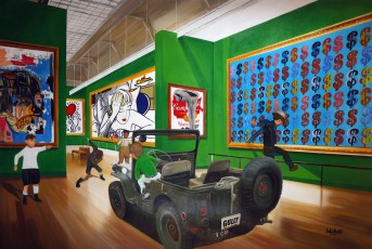 224-18-Pablo, Vincent, Jean-Michel, Norman and Gully meet Basquiat, Haring, Lichtenstein and Warhol 18 -126 x 190 cm-2022