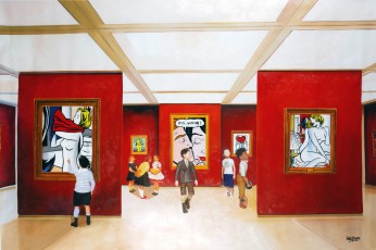 231-1-Pablo, Vincent, Takashi, Jean-Michel and the girls meet Lichtenstein and Haring 1-200x133cm-2022