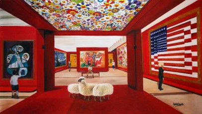 239-4 - Pablo, Vincent, Jean Michel, Takashi and Andy meet Picasso, Van Gogh, Basquiat, Murakami, Warhol and Lalanne 4 - 84 x150 cm-2023