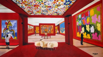 239-5 - Pablo, Vincent, Jean Michel, Takashi and Andy meet Picasso, Van Gogh, Basquiat, Murakami, Warhol and Lalanne 5 - 84 x150 cm-2023