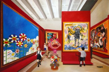 244-1-Niki, Jean Michel, Takashi, Pablo and Andy meet Murakami, Warhol, Basquiat and Picasso1-100x150cm-2023