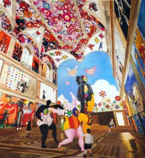 260-3-Niki, Pablo, Keith and Takashi meet Basquiat, Banksy, Obey, Haring and Murakami 3-156x140cm-2023