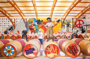 300-2-Andy, Takashi, Jean-Michel and Keith meet Murakami, Banksy, Basquiat, Haring, and Warhol 2-120x180cm-2023