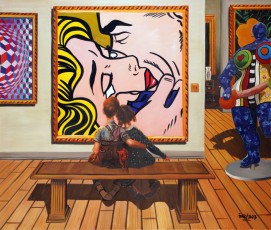 44-29 -The children meet Vasarely, Lichtenstein, Sat Phalle and Warhol 29-100x118cm-2023