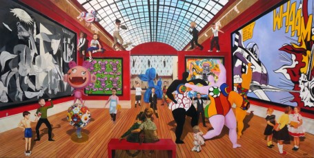 87-29-The Children meet Picasso, Murakami, Haring, Magritte, Koons, Basquiat, Saint Phale and Lichtenstein 29-300x600cm-2023