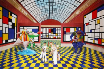 87-32-The children meet Mondrian and Saint Phalle 32-100x150cm-2022