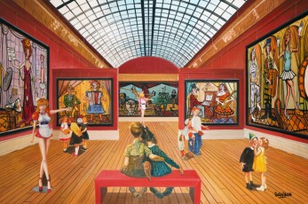 87-37-The children meet Buffet and Murakami 37-100x150cm-2023